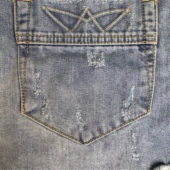 One Teaspoon Le Wolves Denim Shorts Blue Bone Frayed Hem Distressed Size 29 - Picture 11 of 15